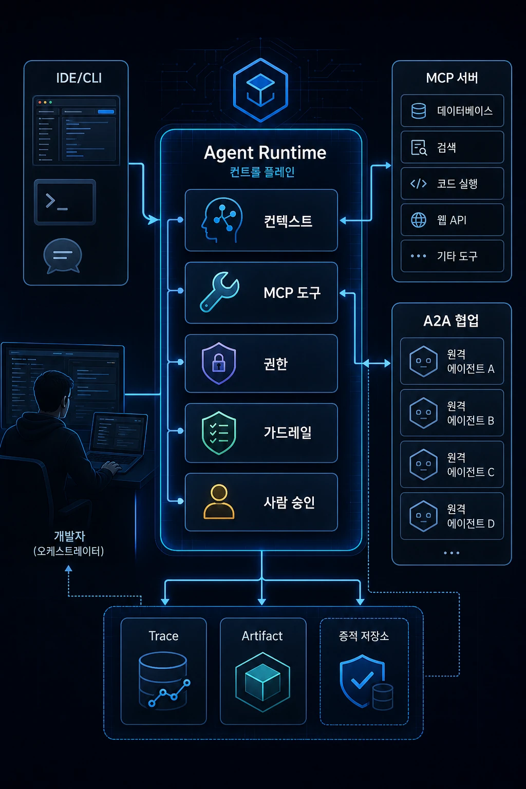 MCP와 A2A 이후, 개발 환경은 IDE가 아니라 Agent Runtime이 된다 hero image