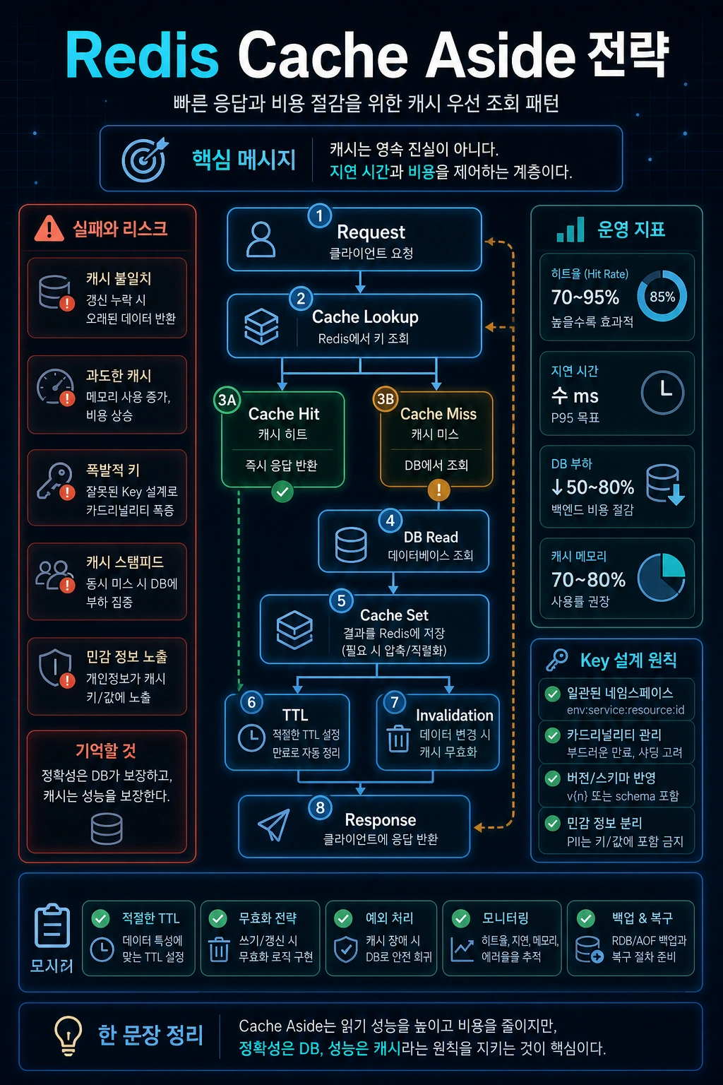 Redis Cache Aside로 LLM 응답 캐시 설계하기 hero image